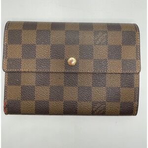Louis Vuitton Damier Ebene Koala Wallet Brown Coated Canvas Made in France#846